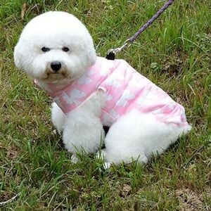 {NEW} Dog Pink Puffer Vest with White Bow Pattern 13-20lbs